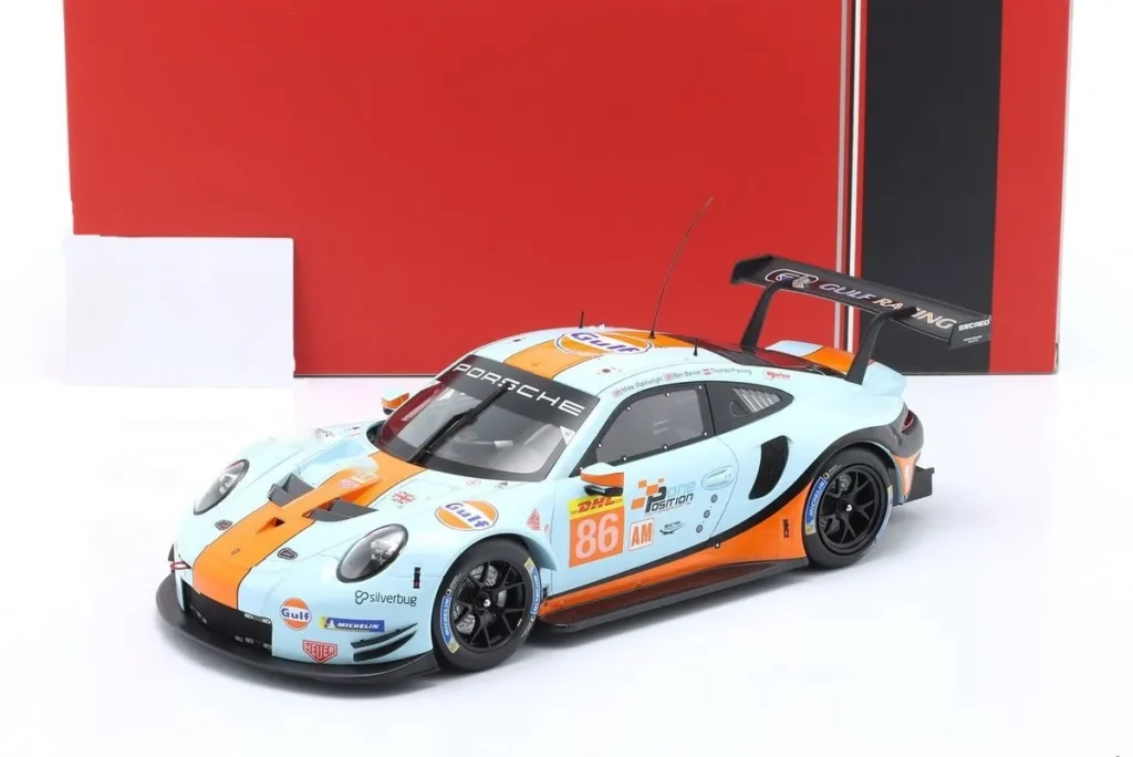 โมเดลรถ 1:18 Porsche 911 RSR #86 Mike Wainwright, Ben Barker, Thomas Preining 24 ชั่วโมง เลอมังส์ ปี 2019 Ixo