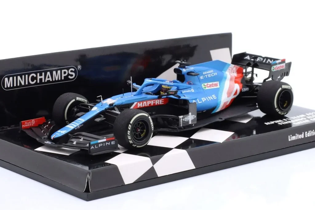 โมเดลรถ 1:43 Alpine A521 #14 Fernando Alonso ฟอร์มูล่าวัน ปี 2021 Minichamps 417212114