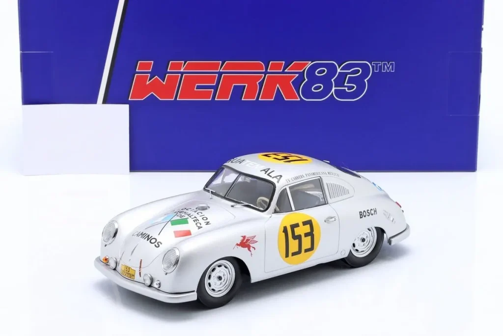 โมเดลรถ 1:18 Porsche 356 SL #153 Guillermo Suhr Contreras, Oscar Alfonso Carrera Panamericana ปี 1953 WERK83