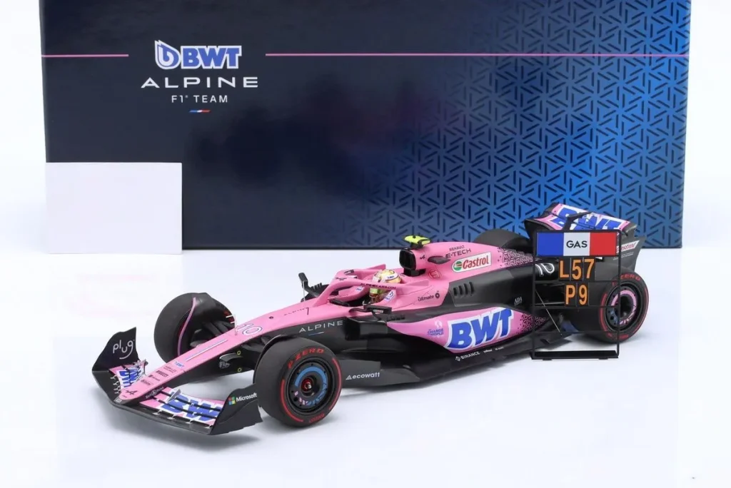 โมเดลรถ 1:18 Alpine A523 #10 Pierre Gasly อันดับ 9 Bahrain GP ฟอร์มูล่าวัน ปี 2023 Minichamps