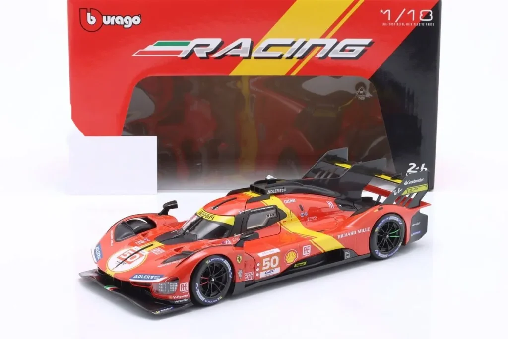 车型 1:18 Ferrari 499P #50 Antonio Fuoco, Miguel Molina, Nicklas Nielsen 24 小时勒芒年 2023 Bburago