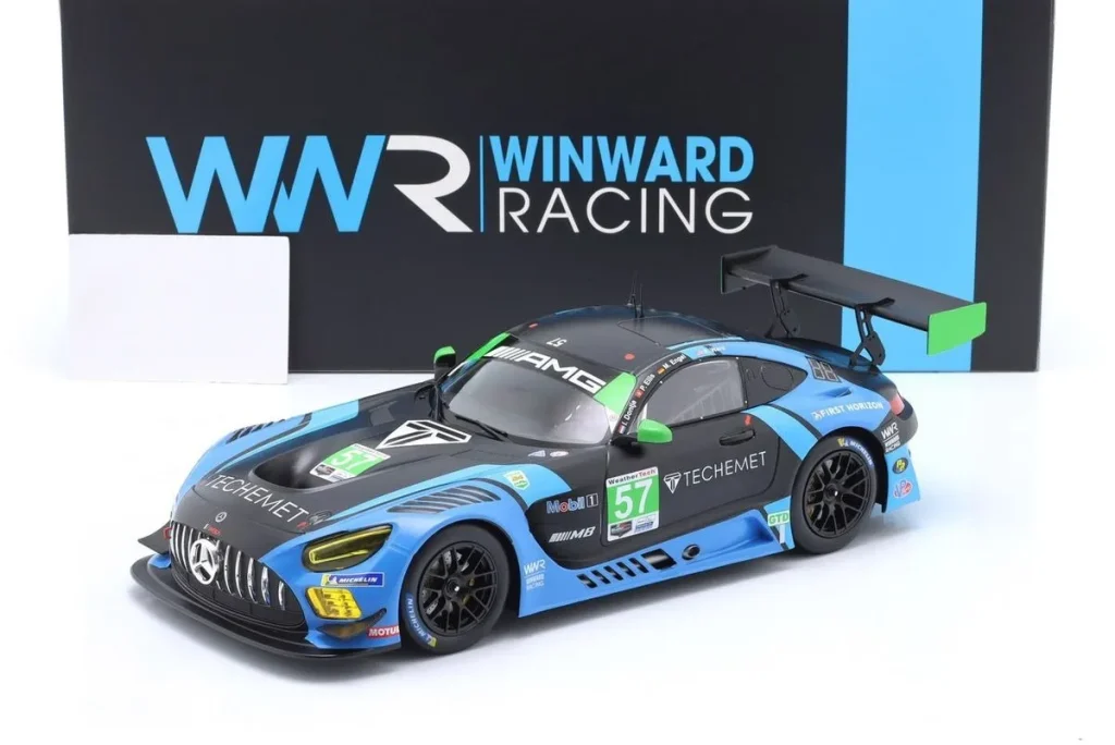 โมเดลรถ 1:18 Mercedes-AMG GT3 #57 Russell Ward, Indy Dontje, Philip Ellis, Maro Engel 24 ชั่วโมง เดย์โทนา ปี 2021 Ixo