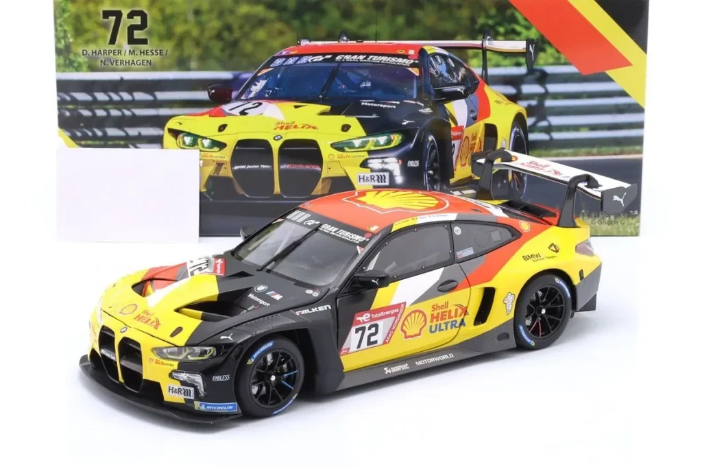 โมเดลรถ 1:18 BMW M4 GT3 #72 Dan Harper, Max Hesse, Neil Verhagen 24 ชั่วโมง เนือร์บวร์กริง ปี 2023 Minichamps