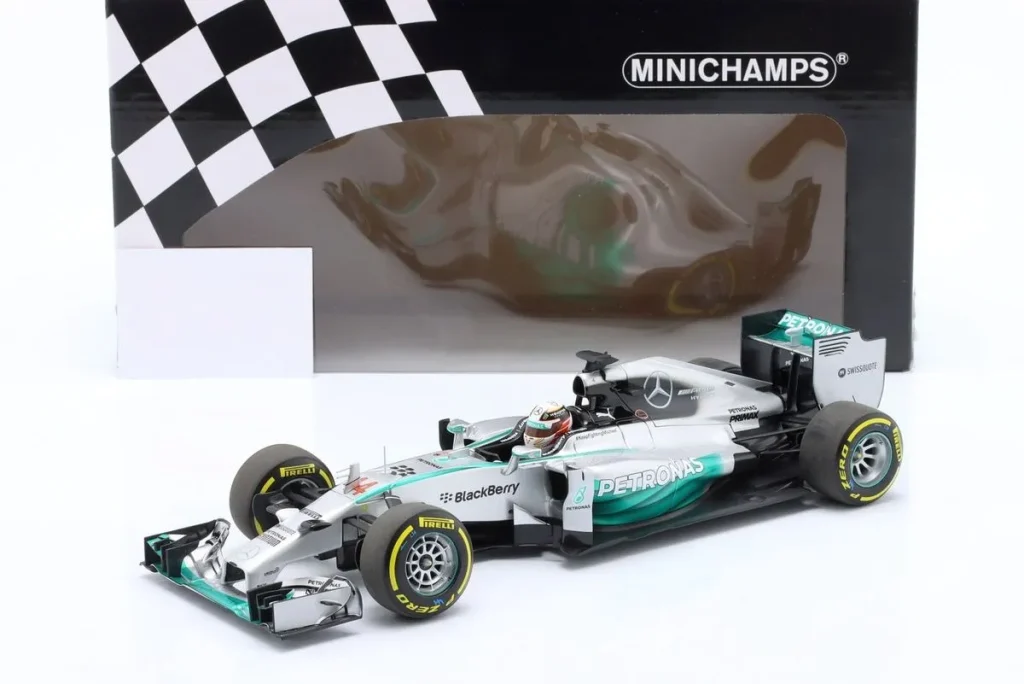 Model 1:18 Mercedes F1 W05 Hybrid #44 Lewis Hamilton Formula One year 2014 Minichamps