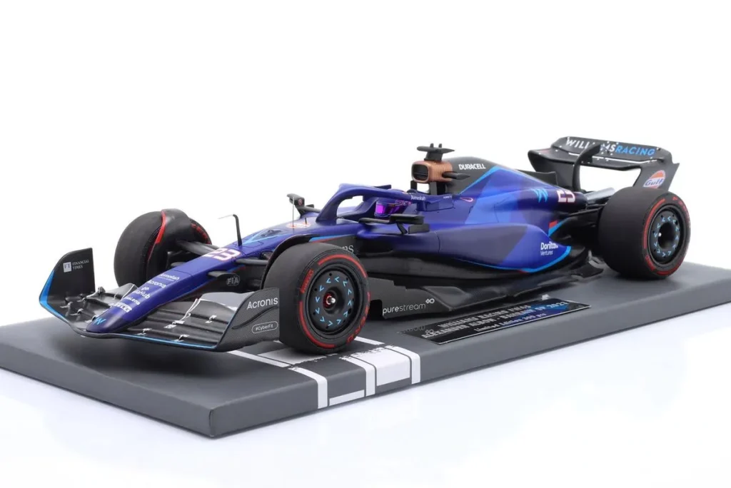โมเดลรถ 1:18 Williams FW45 #23 Alexander Albon ฟอร์มูล่าวัน ปี 2023 Minichamps 117230123