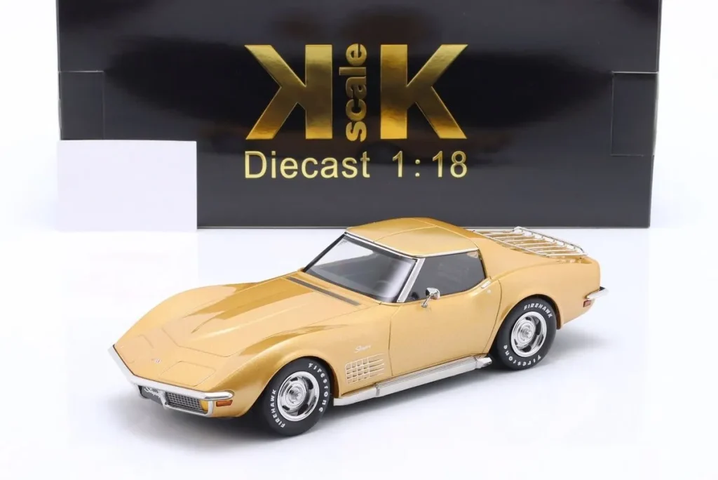 โมเดลรถ 1:18 Chevrolet Corvette C3 ปี 1972 สีทองเมทัลลิก KK-Scale