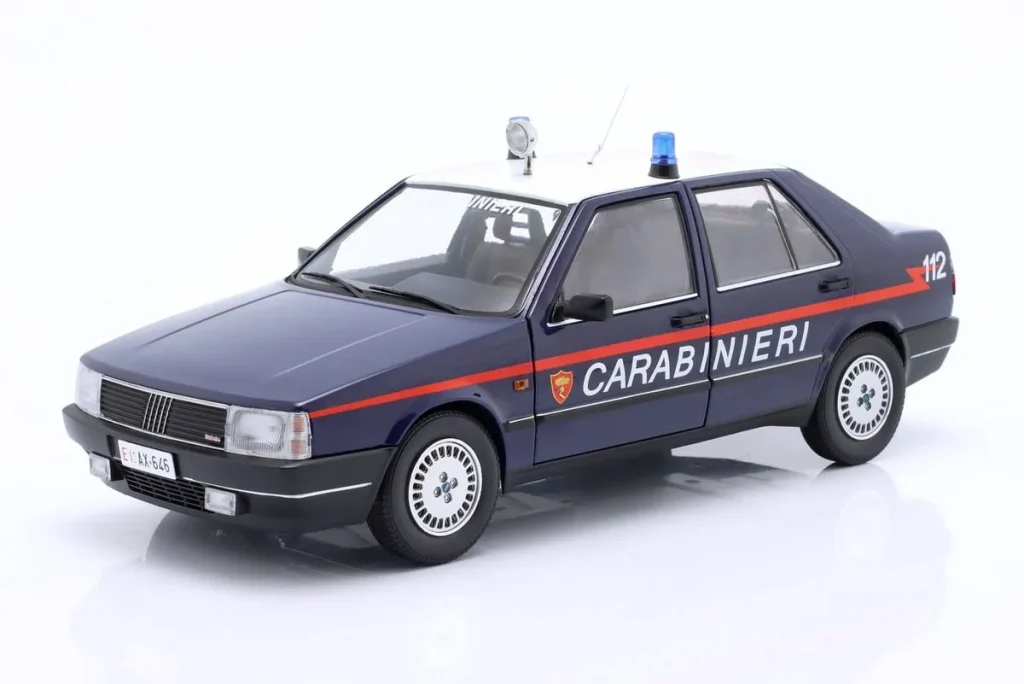车型 1:18 Fiat Croma 2.0 Turbo IE “Carabinieri” 年 1985 蓝色 / 白色 Mitica