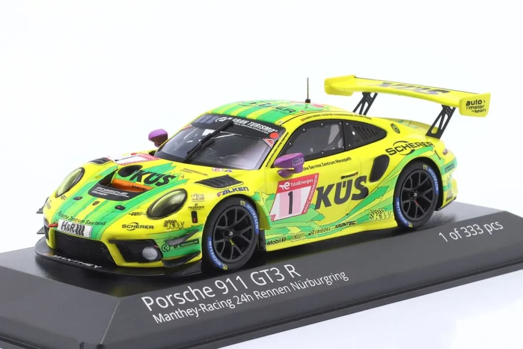 โมเดลรถ 1:43 Porsche 911 GT3 R #1 “Grello” Kevin Estre, Laurens Vanthoor, Frederic Makowiecki, Michael Christensen 24 ชั่วโมง เนือร์บวร์กริง ปี 2022 Minichamps MG-M-911-24H-22-4302
