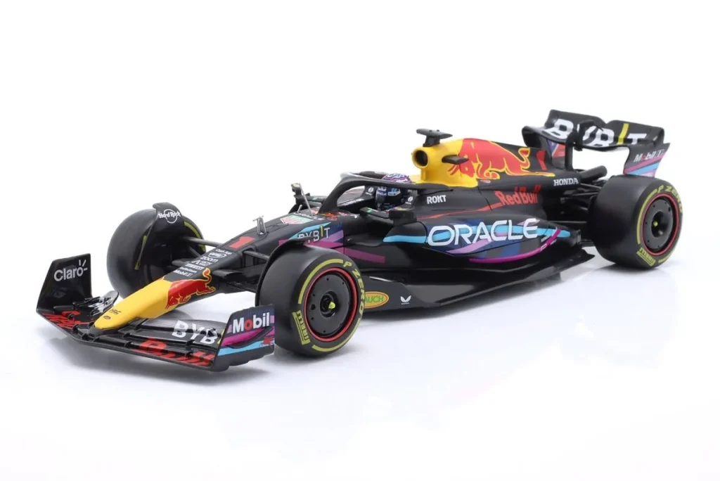 โมเดลรถ 1:24 Red Bull Racing RB19 #1 Max Verstappen ฟอร์มูล่าวัน ปี 2023 Bburago 18-28030 MIAMI #1