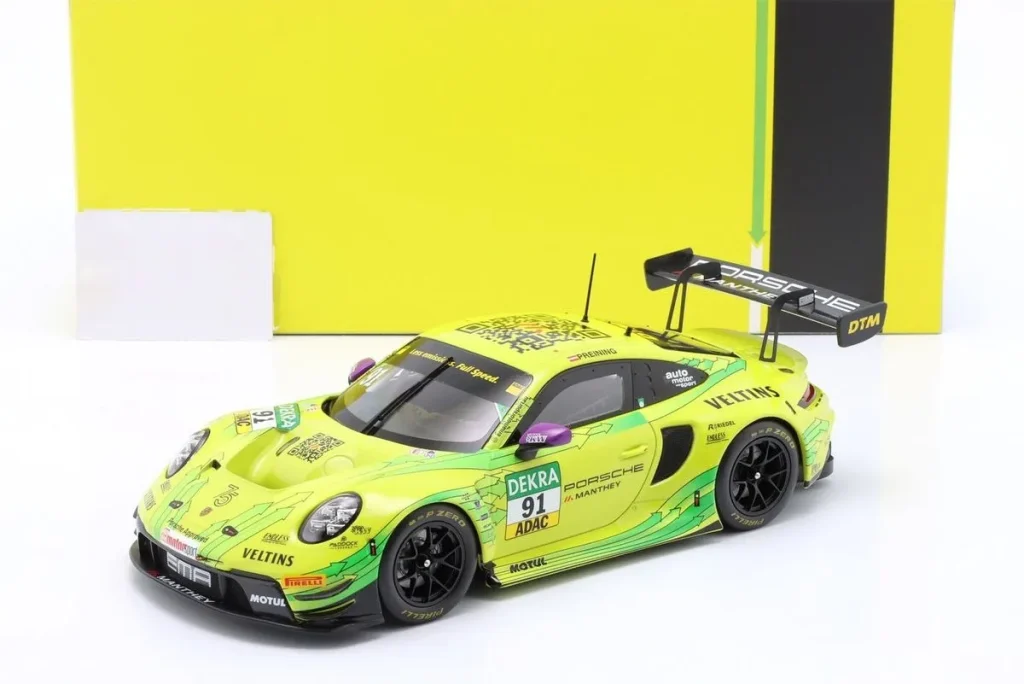 โมเดลรถ 1:18 Porsche 911 GT3 R #91 Thomas Preining DTM Champion ปี 2023 Ixo