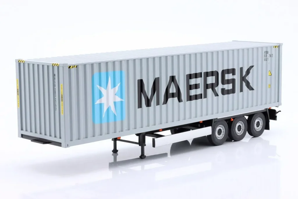 โมเดลรถ 1:24 Containerauflieger “MAERSK” สีเทาน้ำเงิน Solido