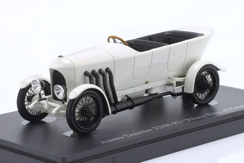 โมเดลรถ 1:43 Austro Daimler 22/86 PS “Prince Elias of Parma” ปี 1909 สีขาว AutoCult