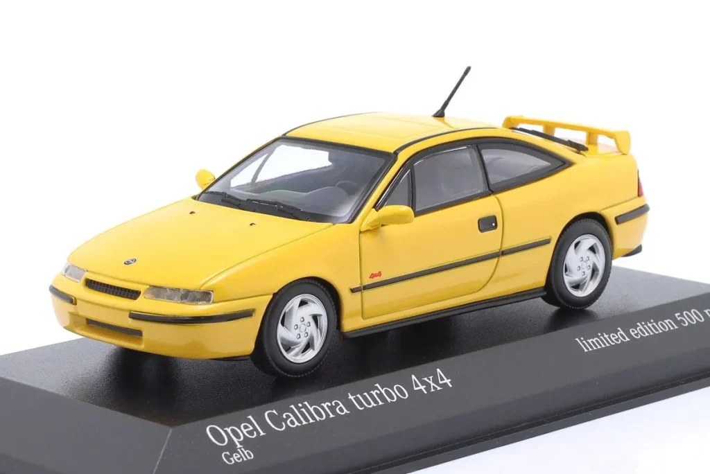โมเดลรถ 1:43 Opel Calibra Turbo 4×4 ปี 1989 สีเหลือง Minichamps