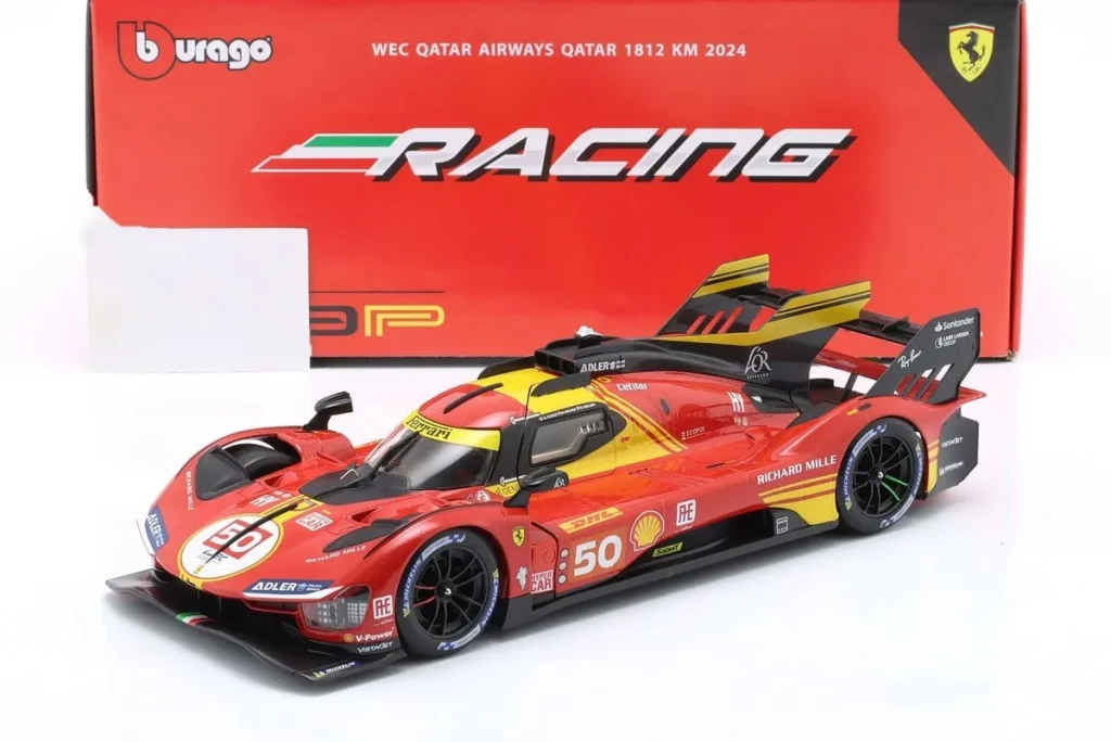 车型 1:18 Ferrari 499P #50 Miguel Molina, Nicklas Nielsen, Antonio Fuoco 24 小时勒芒年 2024 Bburago