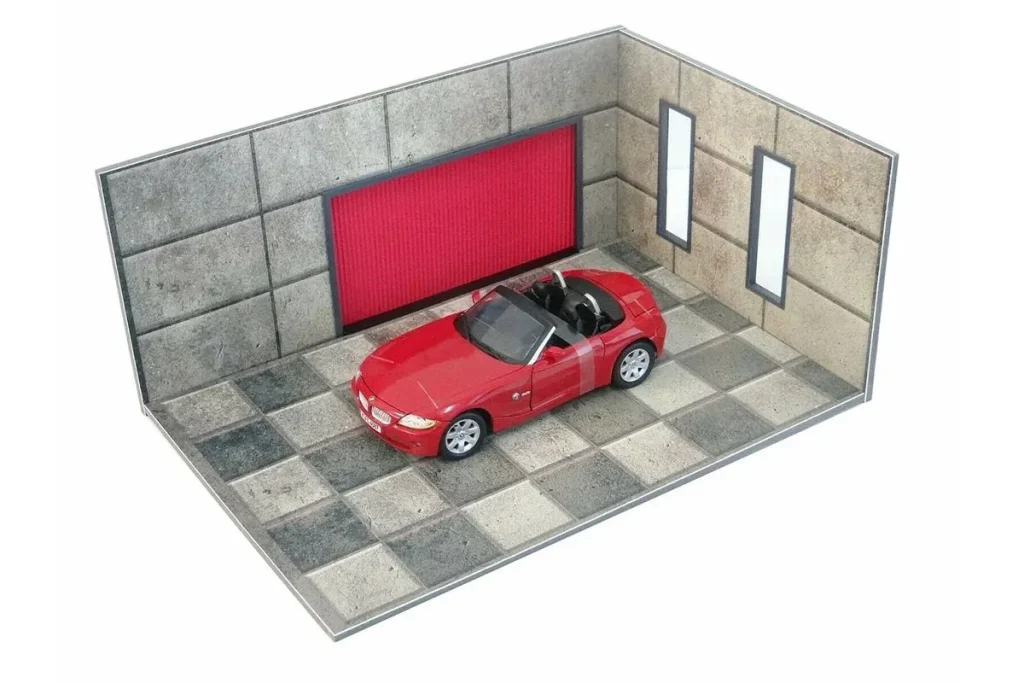 ไดโอรามา 1:18 Diorama-Bausatz Garagen Set พร้อม Fliesen มาตราส่วน Dioramatoys
