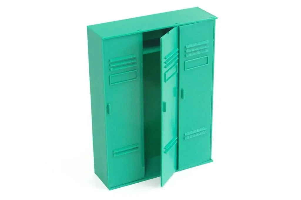 โมเดลรถ 1:18 Schließfachregal /Spind 3-türig เขียว สีเขียว Dioramatoys