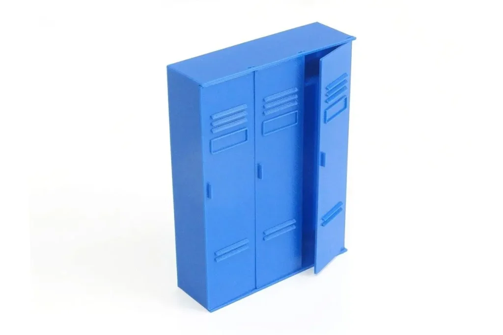โมเดลรถ 1:18 Schließfachregal / Spind 3-türig น้ำเงิน สีน้ำเงิน Dioramatoys