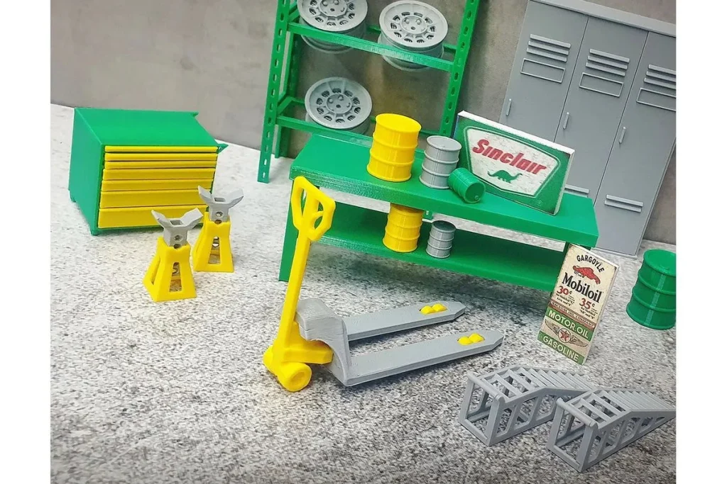 โมเดลรถ 1:18 Werkstatt อุปกรณ์เสริม Set (groß) เขียว สีเขียว Dioramatoys