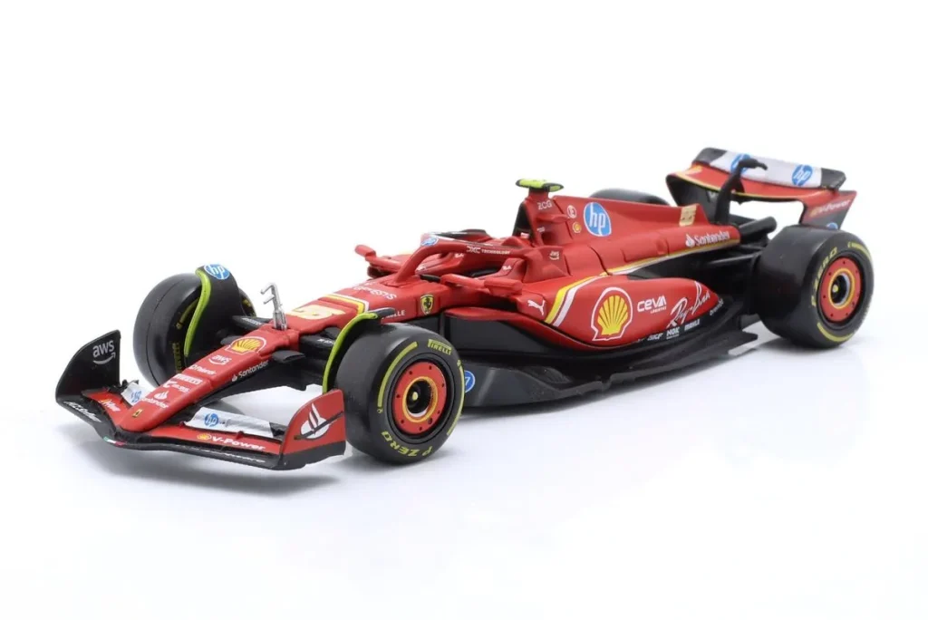 车型 1:43 Ferrari SF-24 #55 Carlos Sainz jr. 排名 5 Emilia-Romagna GP (Imola) 一级方程式年 2024 Bburago