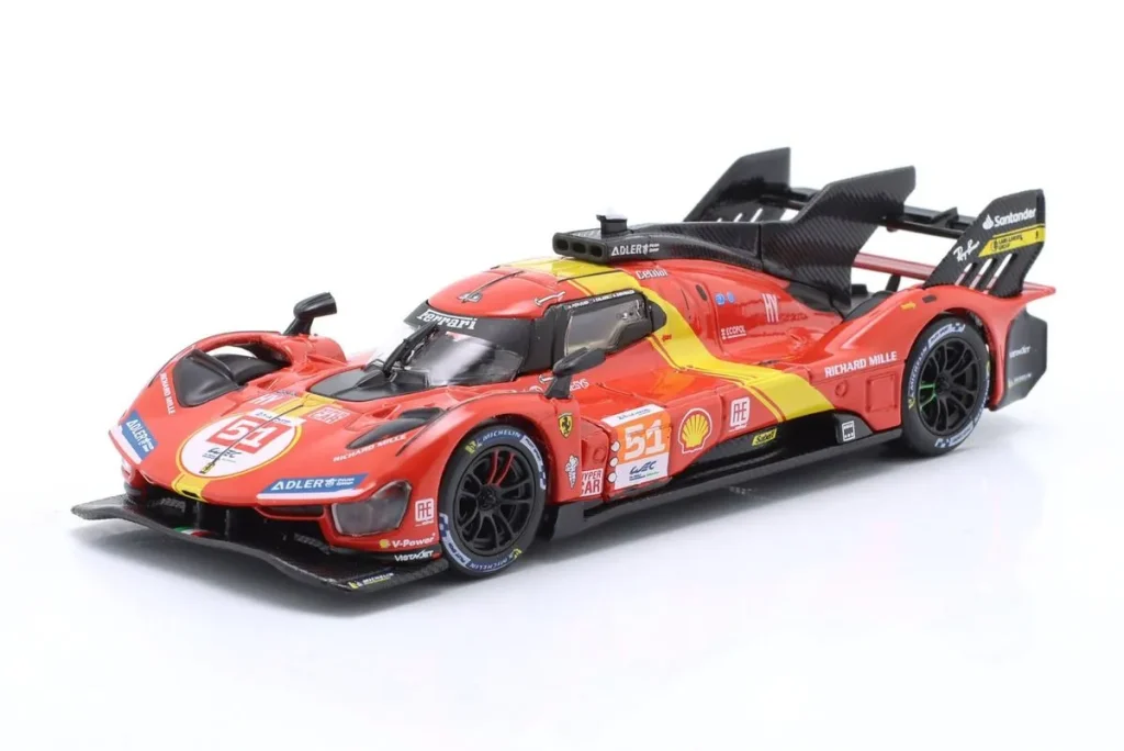 车型 1:43 Ferrari 499P #51 Alessandro Pier Guidi, James Calado, Antonio Giovinazzi 冠军 24h LeMans 年 2023 Bburago 18-36322 #51