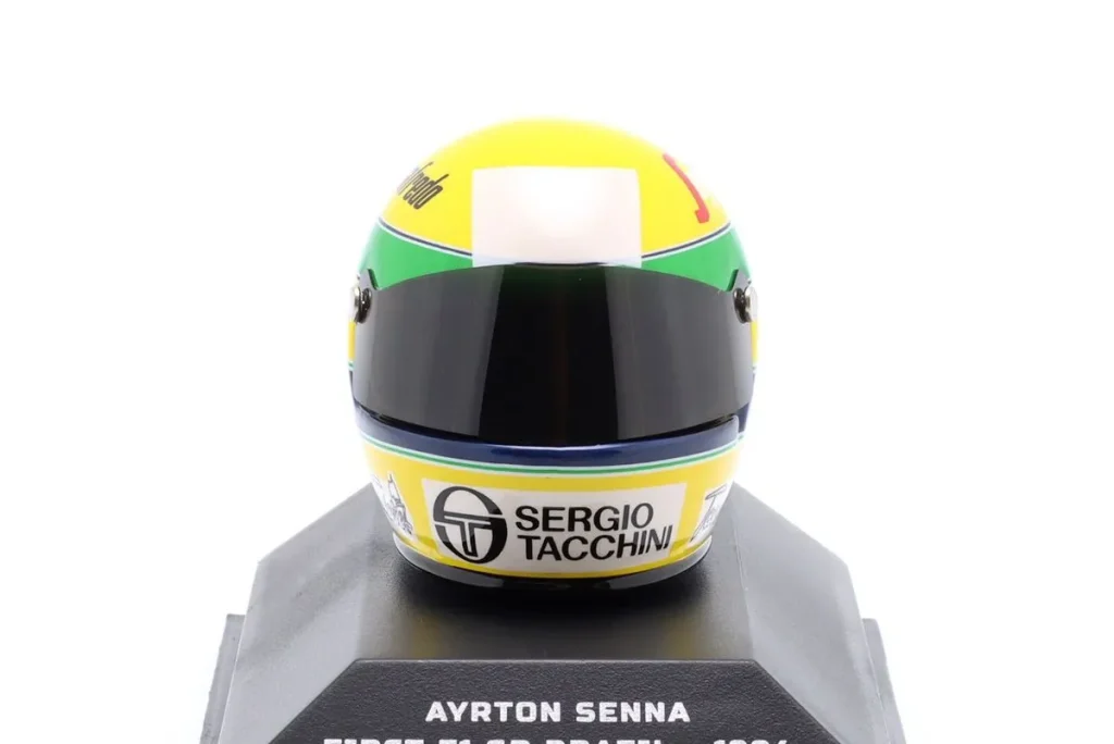 仿真赛车头盔 1:8 Toleman TG183B #19 Ayrton Senna Brasilien GP (Rio de Janeiro) 一级方程式 (1st F1 GP) 年 1984 Minichamps