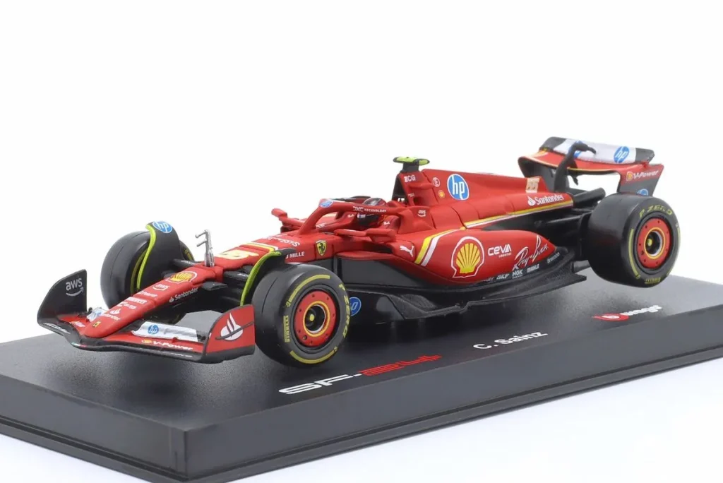 车型 1:43 Ferrari SF-24 #55 Carlos Sainz jr. 排名 5 Imola GP 一级方程式年 2024 Bburago