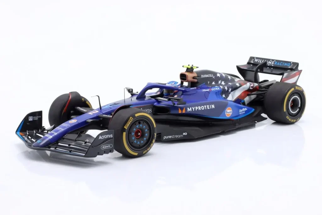โมเดลรถ 1:18 Williams FW45 #2 Logan Sargeant ฟอร์มูล่าวัน ปี 2023 Spark