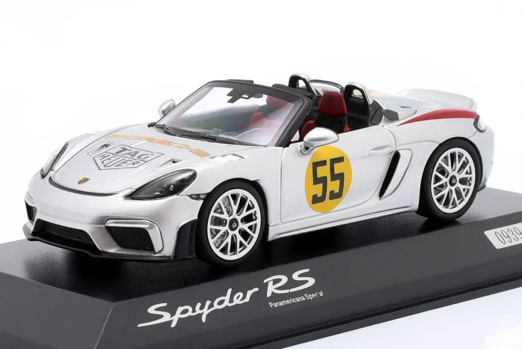 车型 1:43 Porsche 718 (982) Spyder RS #55 Tribute Carrera Panamericana 金属银 Minichamps