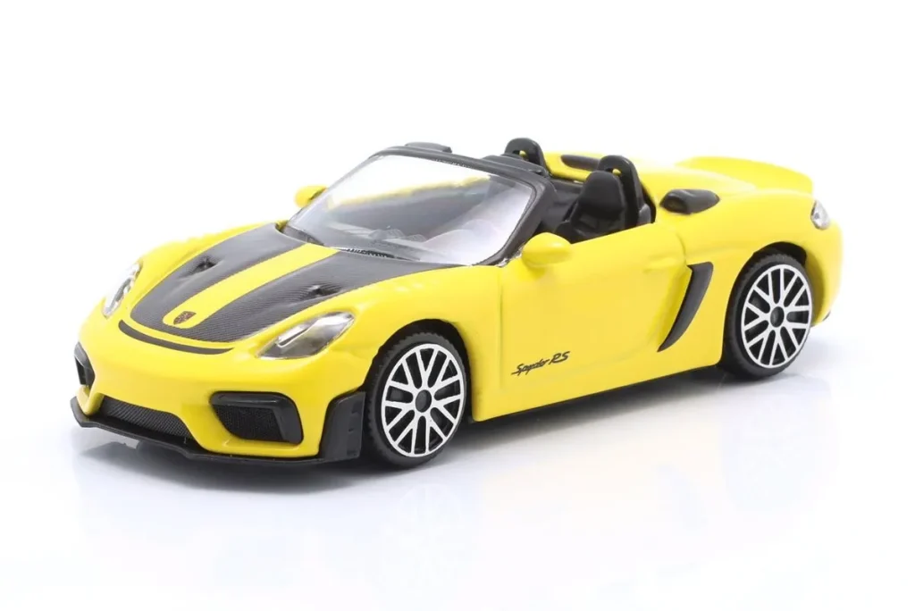车型 1:43 Porsche 718 (982) Spyder RS 年 2024 黄色 / 黑色 Bburago