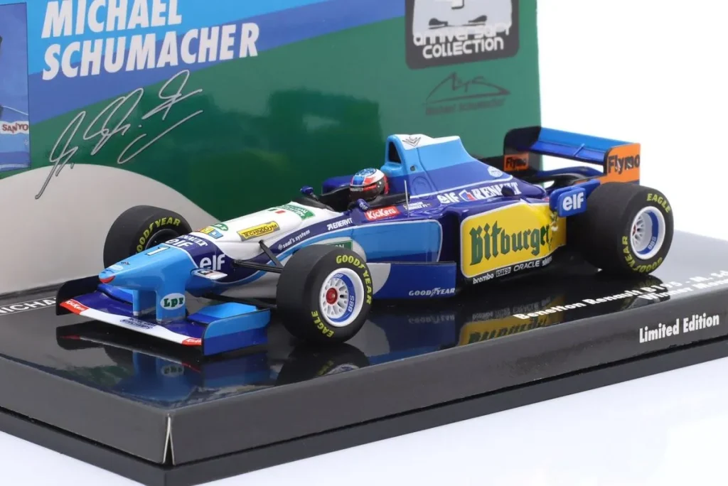 โมเดลรถ 1:43 Benetton B195 #1 Michael Schumacher ฟอร์มูล่าวัน ปี 1995 Minichamps 517950501