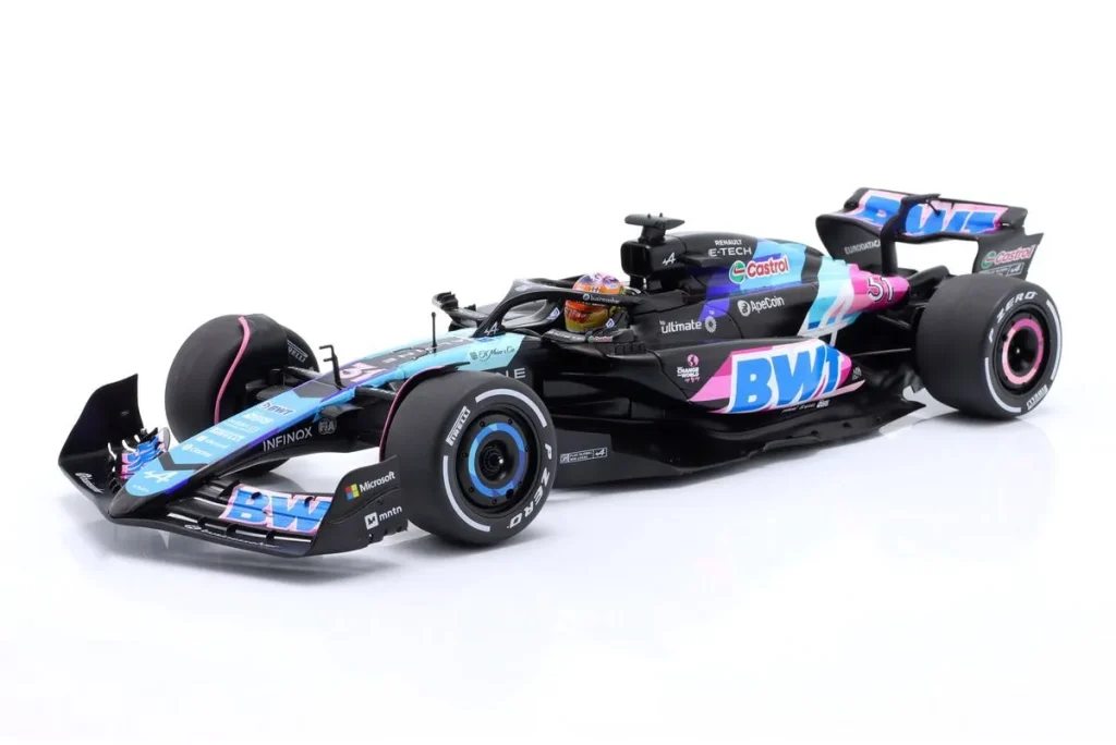 โมเดลรถ 1:18 Alpine A524 #31 Esteban Ocon อันดับ 10 Miami GP ฟอร์มูล่าวัน ปี 2024 Solido