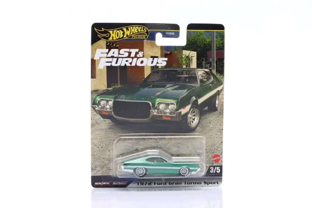 โมเดลรถ 1:64 Ford Gran Torino Sport ปี 1972 สีเขียว HotWheels