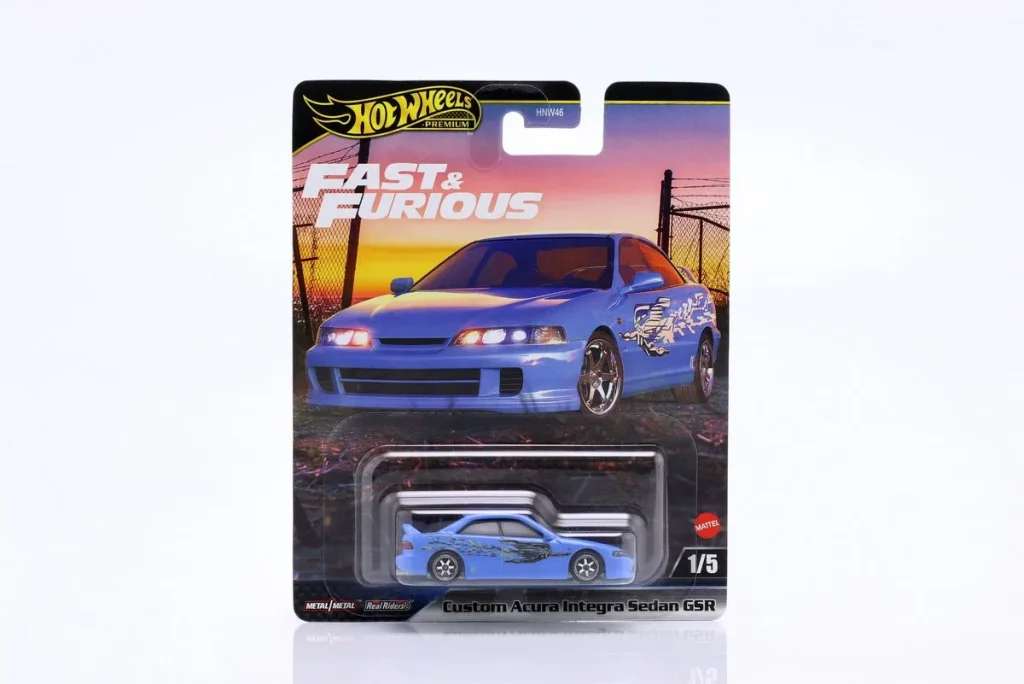 โมเดลรถ 1:64 Acura Custom Integra Sedan GSR Filmreihe: The Fast and The Furious สีน้ำเงิน HotWheels