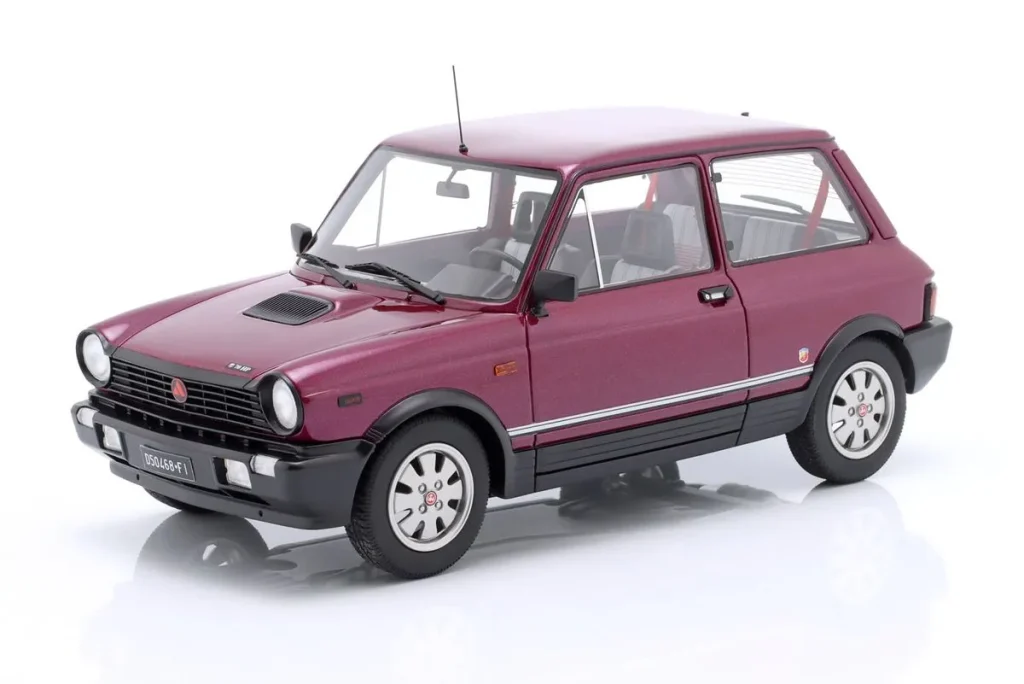 โมเดลรถ 1:18 Autobianchi A112 Abarth VII-Series ปี 1984 สี ardenza แดง เมทัลลิก MAXIMA Scale Model