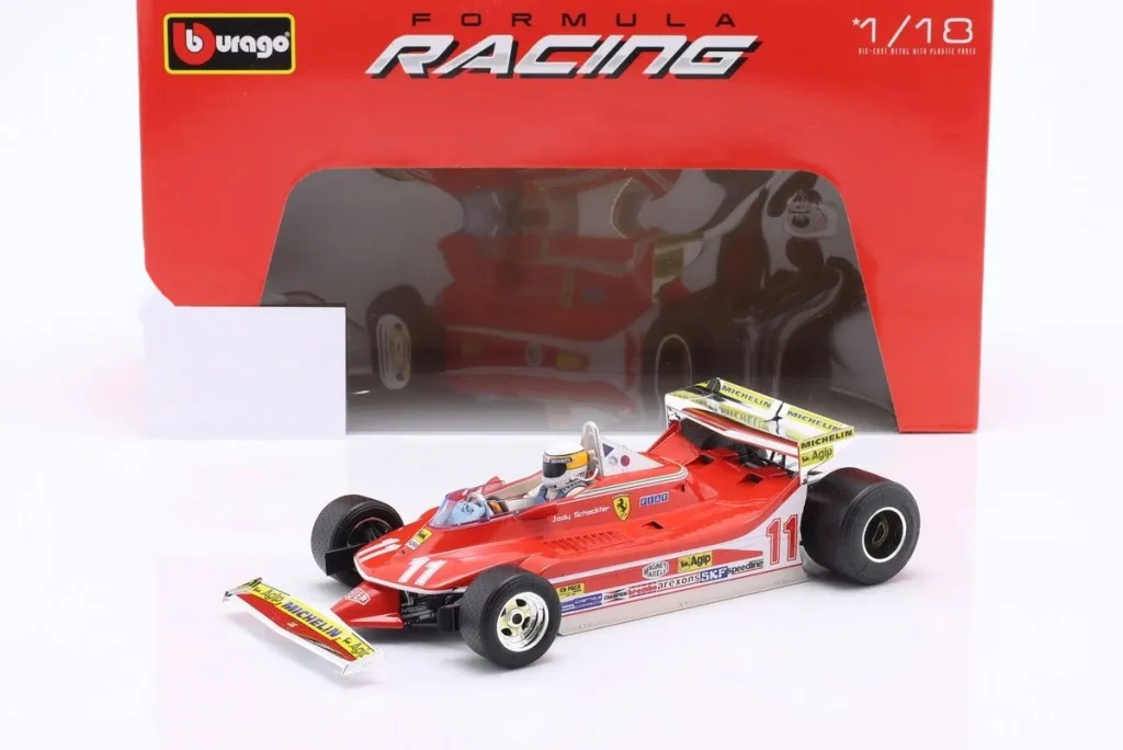 โมเดลรถ 1:18 Ferrari 312T4 #11 Jody Scheckter ผู้ชนะ Monaco GP / ฟอร์มูล่าวัน แชมป์โลก ปี 1979 Bburago