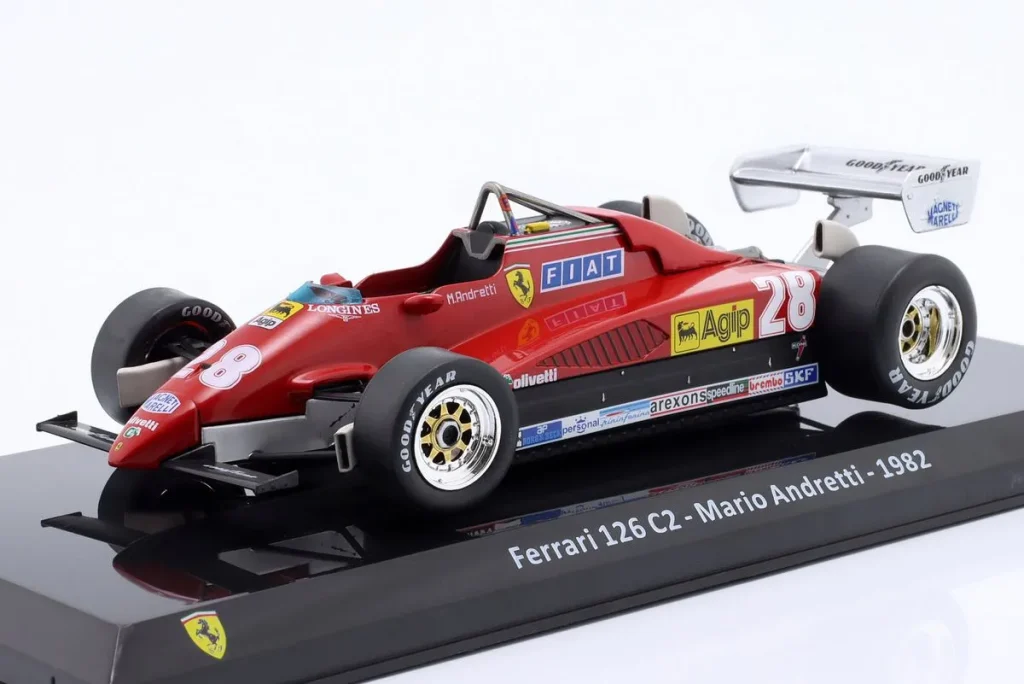 โมเดลรถ 1:24 Ferrari 126C2 #28 Mario Andretti ฟอร์มูล่าวัน ปี 1982 Premium Collectibles