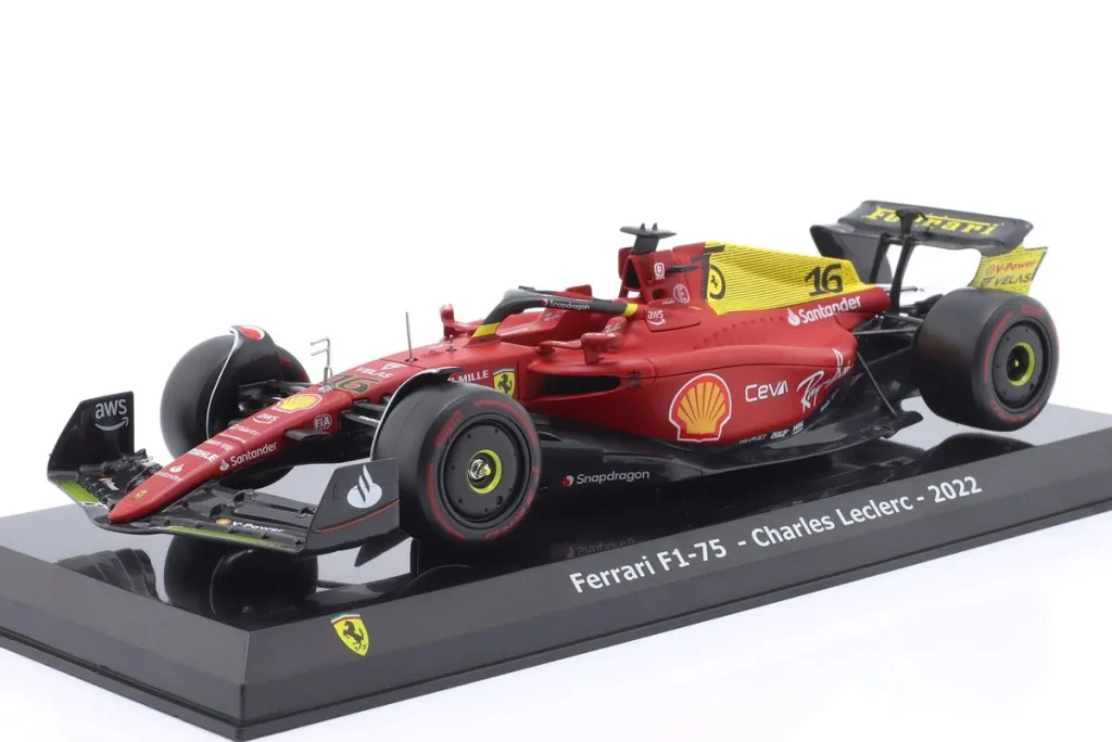 โมเดลรถ 1:24 Ferrari F1-75 #16 Charles Leclerc โพลโพซิชัน และ อันดับ 2 Italien GP ฟอร์มูล่าวัน ปี 2022 Premium Collectibles