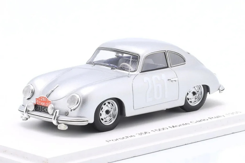 โมเดลรถ 1:43 Porsche 356 1500 #261 Jean Vilreon, Leon Carlin แรลลี่ Monte Carlo ปี 1955 Spark