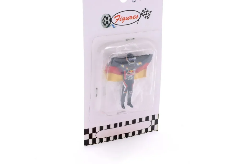 ฟิกเกอร์ 1:43 Sebastian Vettel พร้อม Flagge ฟอร์มูล่าวัน Sebastian Vettel ฟอร์มูล่าวัน Cartrix
