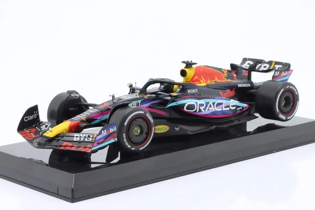 โมเดลรถ 1:24 Red Bull Racing RB19 #1 Max Verstappen ผู้ชนะ Miami GP ฟอร์มูล่าวัน แชมป์โลก ปี 2023 Premium Collectibles