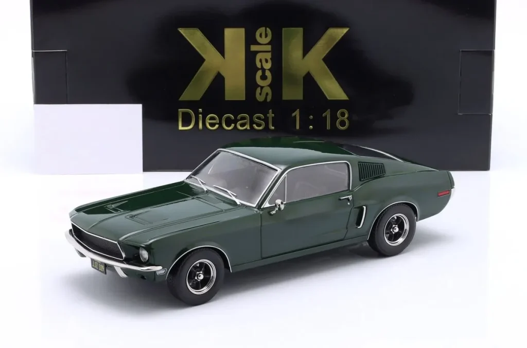 车型 1:18 Ford Mustang GT Fastback Bullitt Steve McQueen “Lt. Frank Bullitt” 年 1968 深绿色 KK-Scale