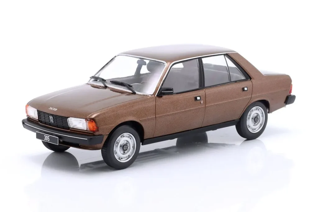 โมเดลรถ 1:24 Peugeot 305 ปี 1977 สีน้ำตาลเข้มเมทัลลิก WhiteBox