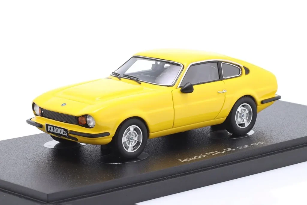 โมเดลรถ 1:43 Anadol STC-16 ปี 1973 สีเหลือง AutoCult