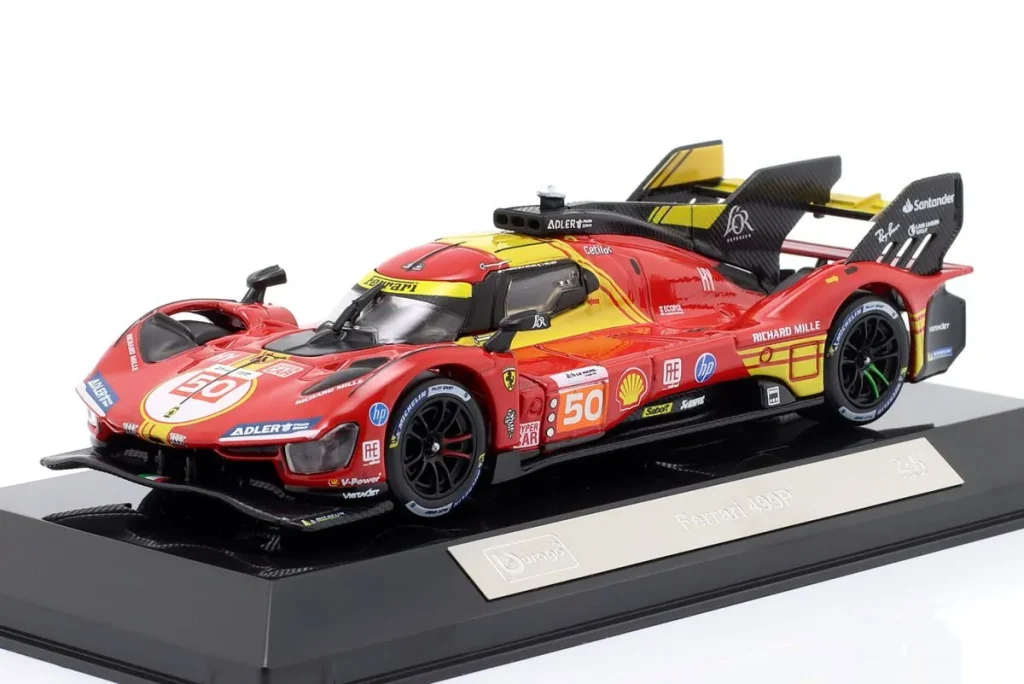 โมเดลรถ 1:43 Ferrari 499P #50 Antonio Fuoco, Miguel Molina, Nicklas Nielsen 24 ชั่วโมง เลอมังส์ ปี 2024 Bburago 18-36316