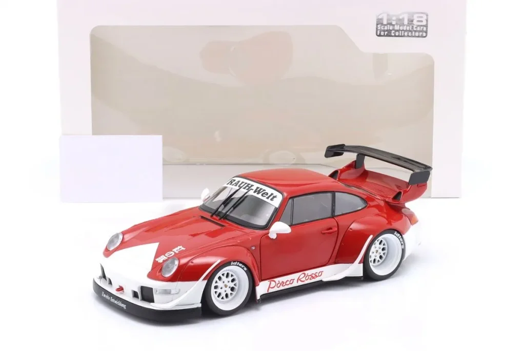 车型 1:18 Porsche 911 (993) RWB Rauh-Welt Porco Rosso 年 2020 红色 Solido