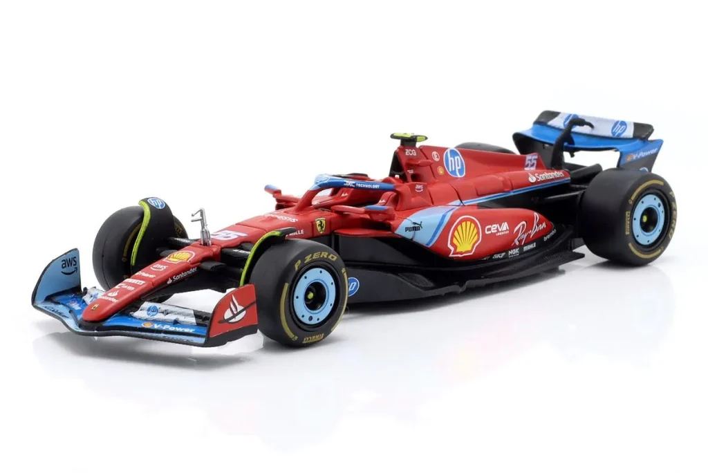 车型 1:43 Ferrari SF-24 #55 Carlos Sainz jr. 一级方程式年 2024 Bburago 18-36844MIAMI #55
