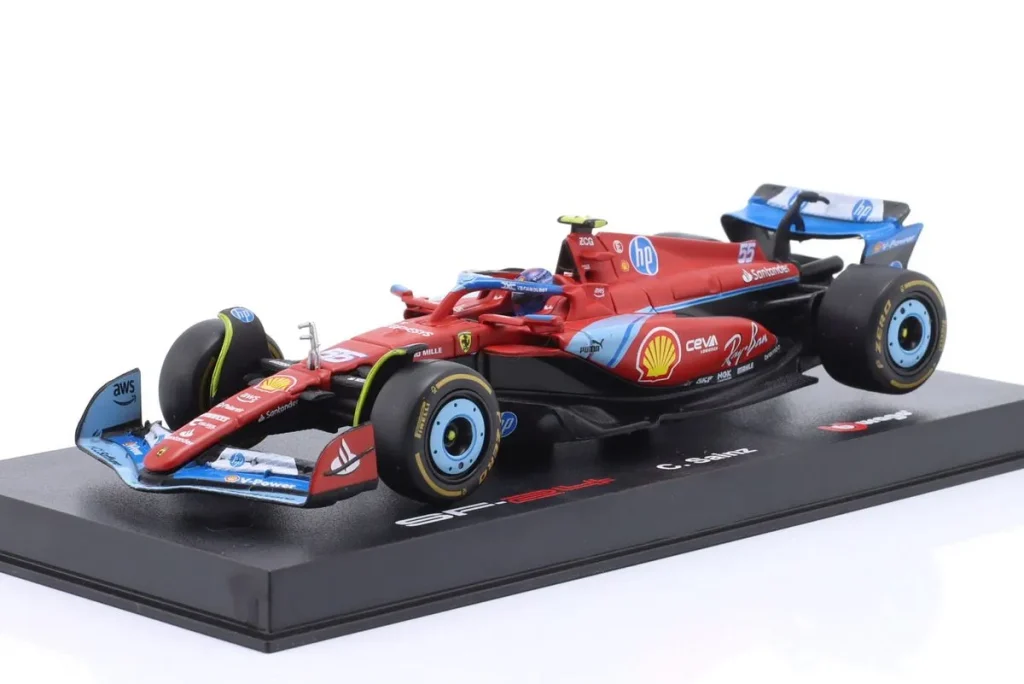 车型 1:43 Ferrari SF-24 #55 Carlos Sainz jr. 一级方程式年 2024 Bburago 18-36843MIAMI #55