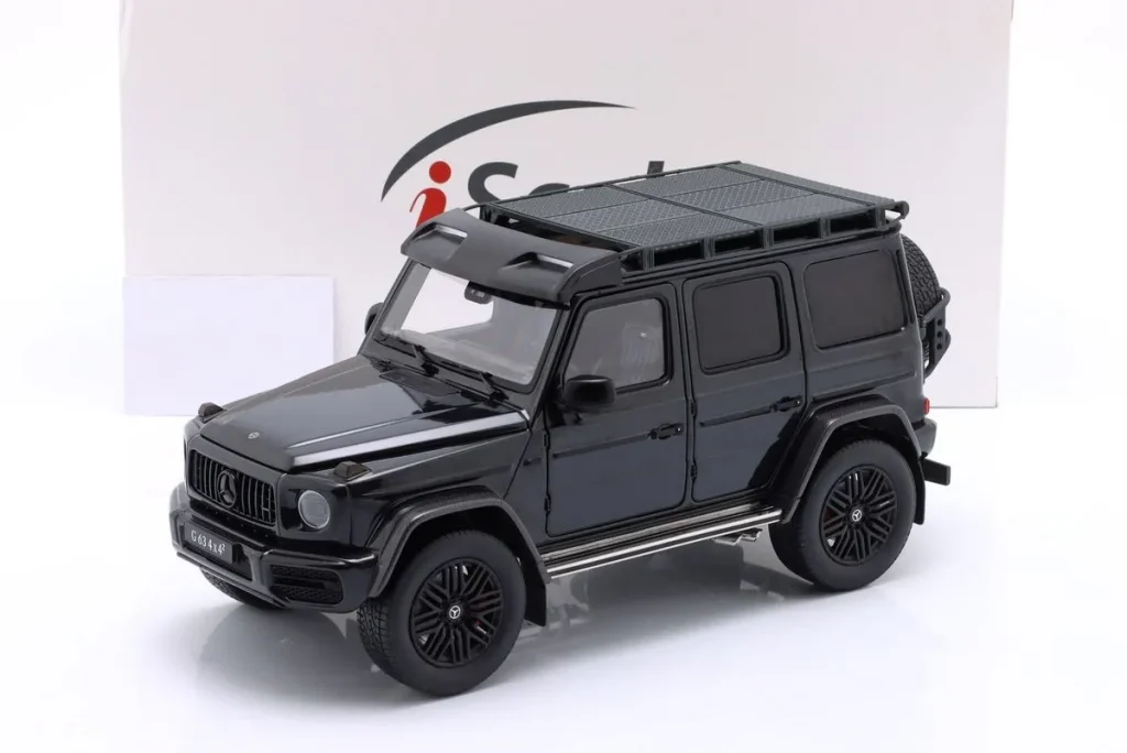 โมเดลรถ 1:18 Mercedes-Benz AMG G63 (W463) 4×4 ปี 2022 สีดำเมทัลลิก iScale