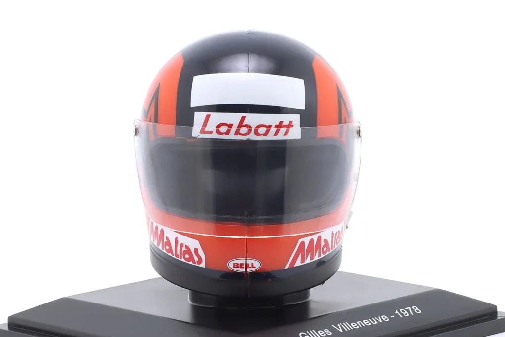 仿真赛车头盔 1:5 Ferrari 312T3 #12 Gilles Villeneuve 一级方程式年 1978 Spark