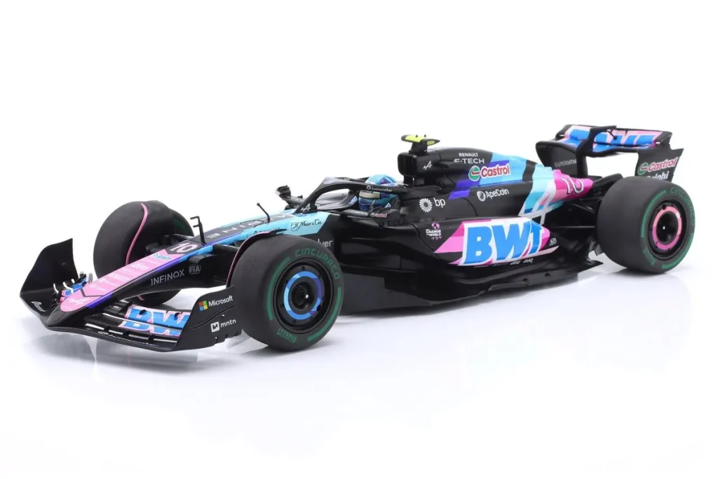 โมเดลรถ 1:18 Alpine A524 #10 Pierre Gasly อันดับ 3 Brasilien GP (Sao Paulo) ฟอร์มูล่าวัน ปี 2024 Solido